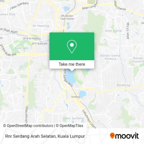 Rnr Serdang Arah Selatan map