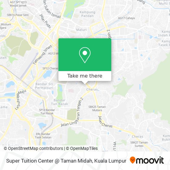 Peta Super Tuition Center @ Taman Midah