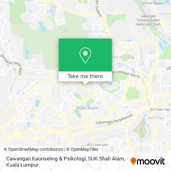 Cawangan Kaunseling & Psikologi, SUK Shah Alam map