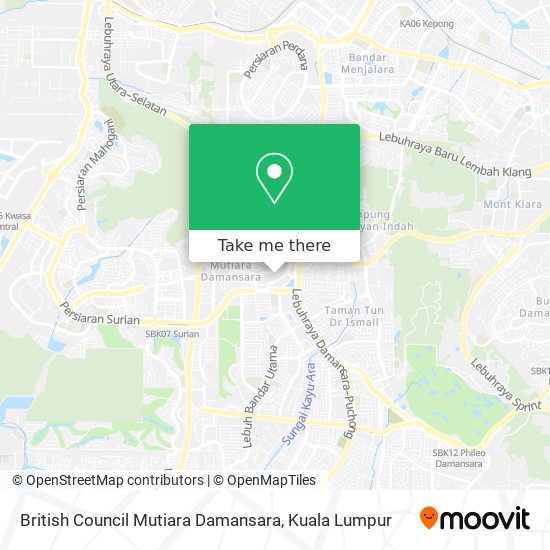 British Council Mutiara Damansara map