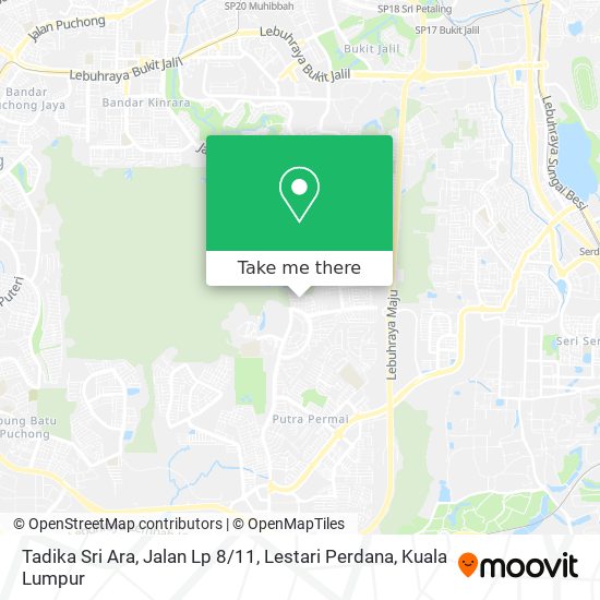 Tadika Sri Ara, Jalan Lp 8 / 11, Lestari Perdana map