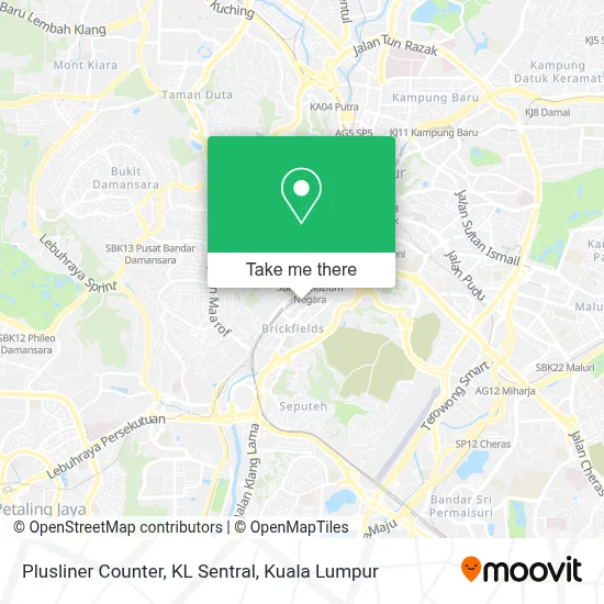 Plusliner Counter, KL Sentral map