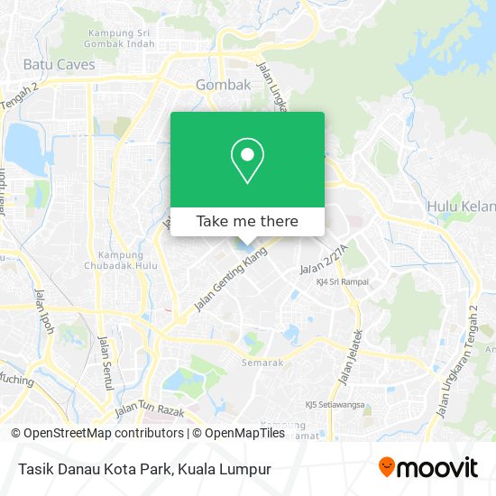 Tasik Danau Kota Park map