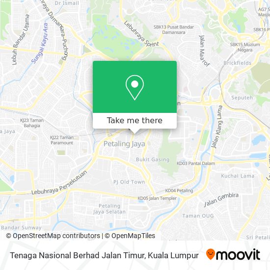 Tenaga Nasional Berhad Jalan Timur map