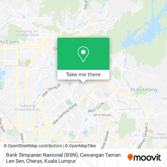 Bank Simpanan Nasional (BSN), Cawangan Taman Len Sen, Cheras map