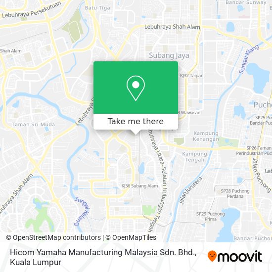 Peta Hicom Yamaha Manufacturing Malaysia Sdn. Bhd.