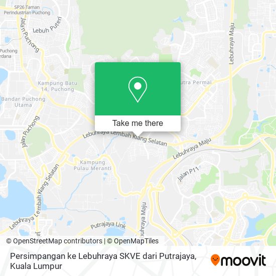 Peta Persimpangan ke Lebuhraya  SKVE dari Putrajaya