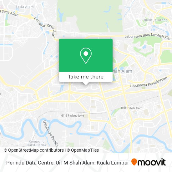 Perindu Data Centre, UiTM Shah Alam map