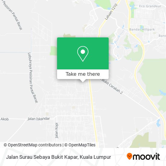 Peta Jalan Surau Sebaya Bukit Kapar