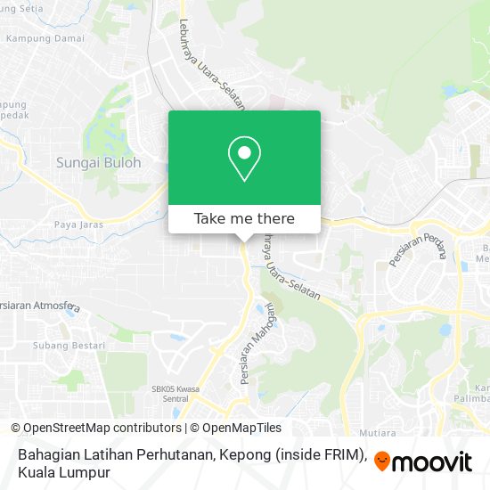 Peta Bahagian Latihan Perhutanan, Kepong (inside FRIM)