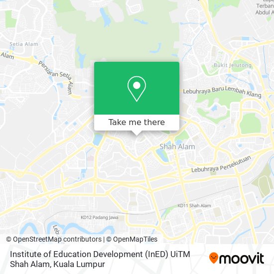 Institute of Education Development (InED) UiTM Shah Alam map