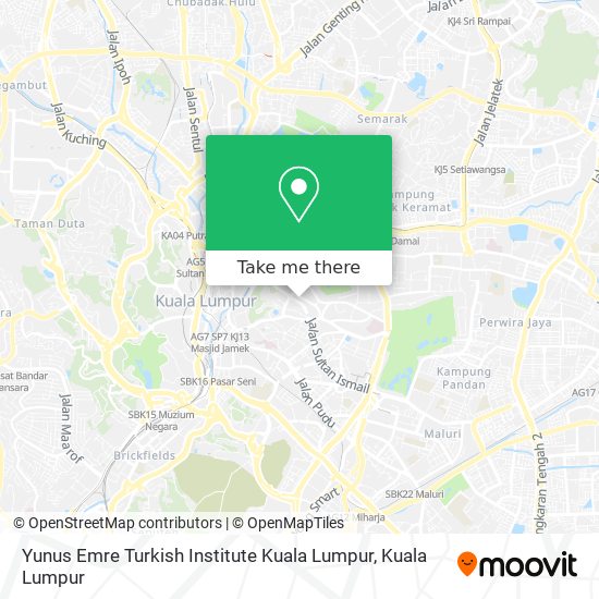 Peta Yunus Emre Turkish Institute Kuala Lumpur