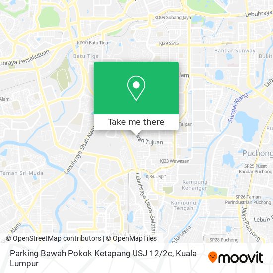 Peta Parking Bawah Pokok Ketapang USJ 12 / 2c