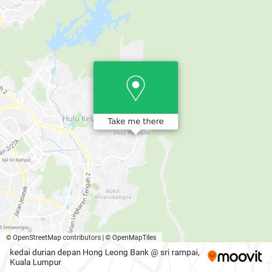 kedai durian depan Hong Leong Bank @ sri rampai map