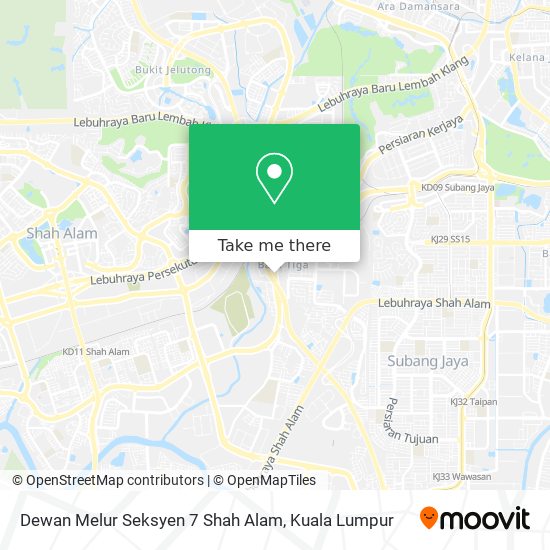 Peta Dewan Melur Seksyen 7 Shah Alam