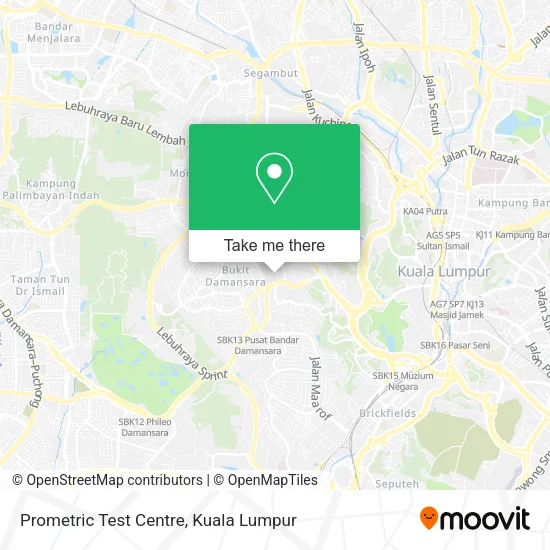 Prometric Test Centre map
