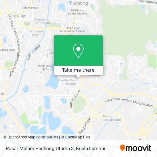 Peta Pasar Malam Puchong Utama 3