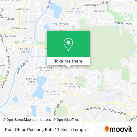 Post Office Puchong Batu 11 map