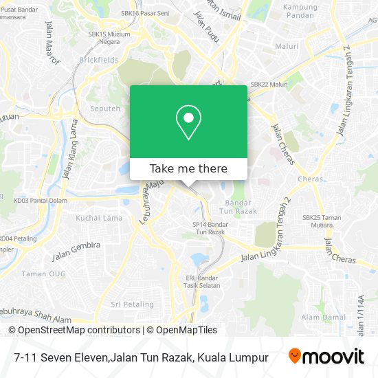Peta 7-11 Seven Eleven,Jalan Tun Razak
