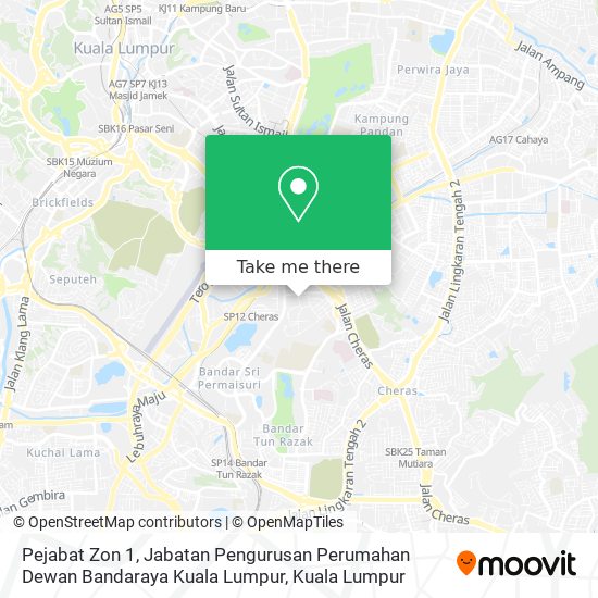 Peta Pejabat Zon 1, Jabatan Pengurusan Perumahan Dewan Bandaraya Kuala Lumpur