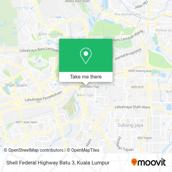 Shell Federal Highway Batu 3 map