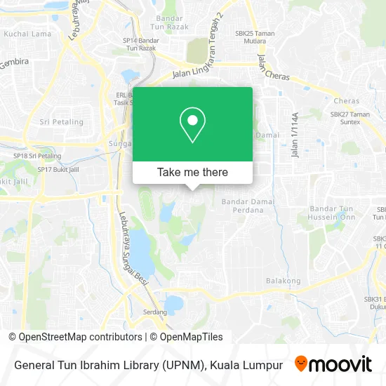 General Tun Ibrahim Library (UPNM) map