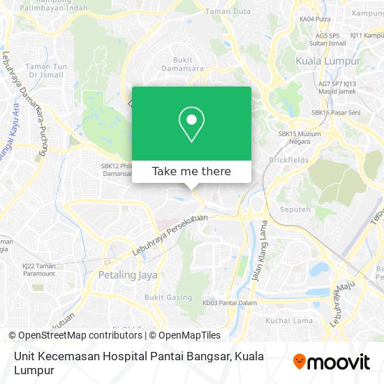Unit Kecemasan Hospital Pantai Bangsar map