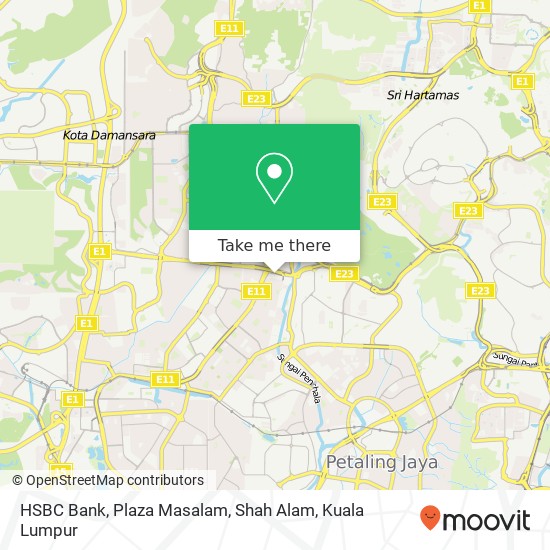 Peta HSBC Bank, Plaza Masalam, Shah Alam