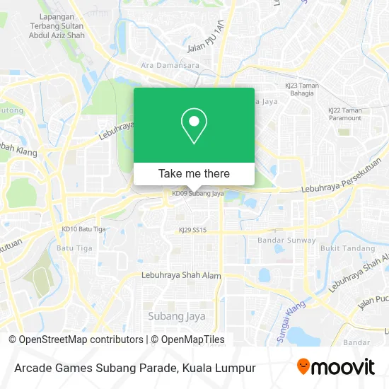 Arcade Games Subang Parade map