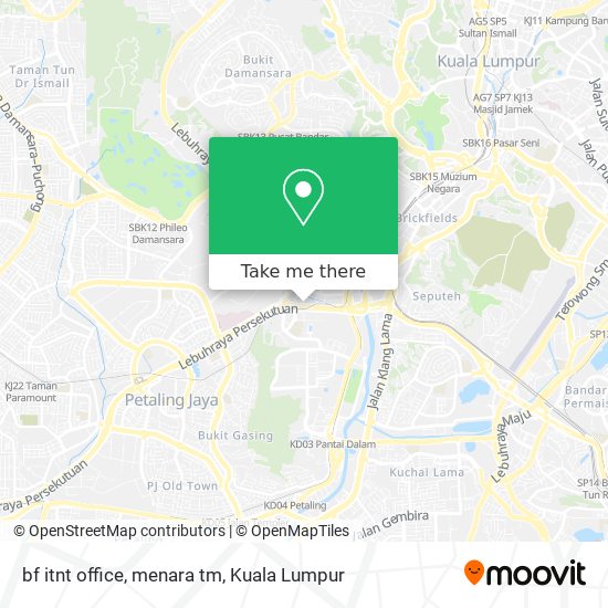 bf itnt office, menara tm map