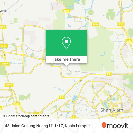 Peta 43 Jalan Gunung Nuang U11/17