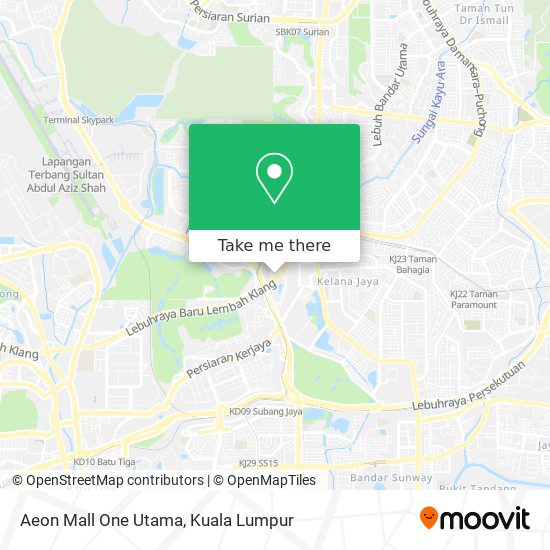 Peta Aeon Mall One Utama