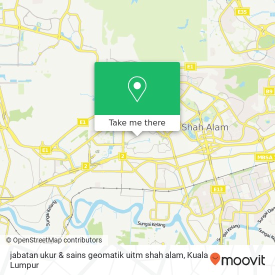 jabatan ukur & sains geomatik uitm shah alam map