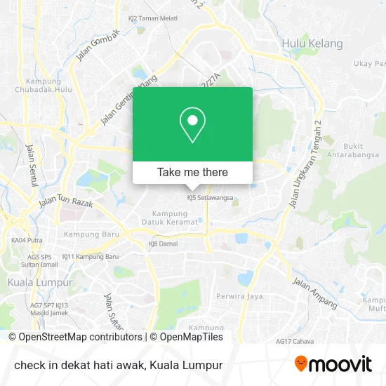 Peta check in dekat hati awak