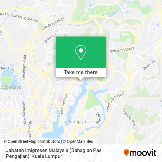 Jabatan Imigresen Malaysia (Bahagian Pas Pengajian) map