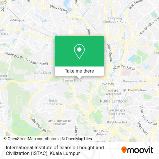 International Institute of Islamic Thought and Civilization (ISTAC) map