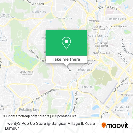 Peta Twenty3 Pop Up Store @ Bangsar Village ll