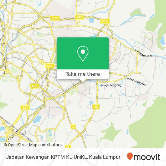 Jabatan Kewangan KPTM KL-UniKL map