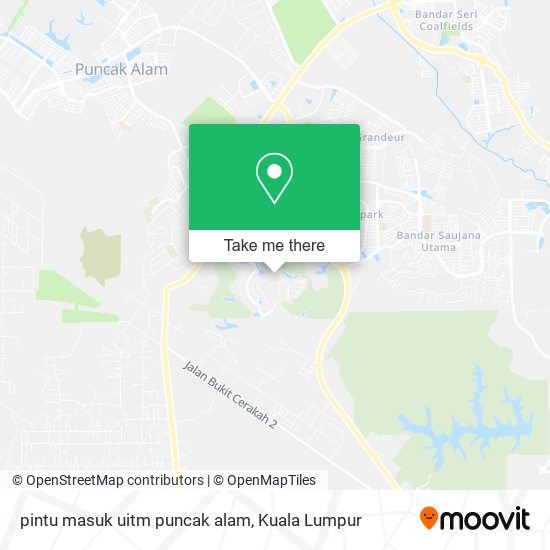 pintu masuk uitm puncak alam map