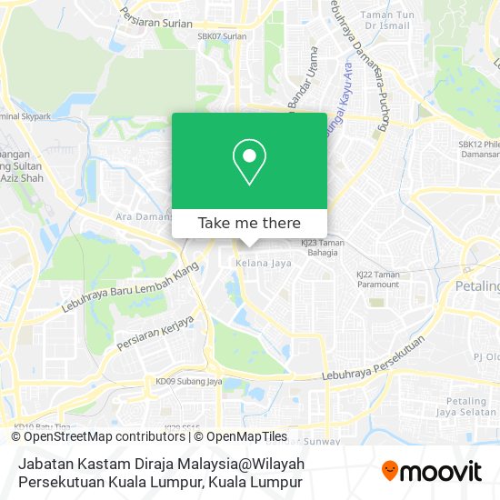 Peta Jabatan Kastam Diraja Malaysia@Wilayah Persekutuan Kuala Lumpur