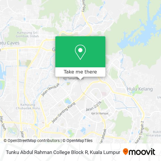 Peta Tunku Abdul Rahman College Block R