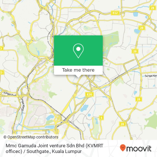 Mmc Gamuda Joint venture Sdn Bhd (KVMRT officec) / Southgate. map