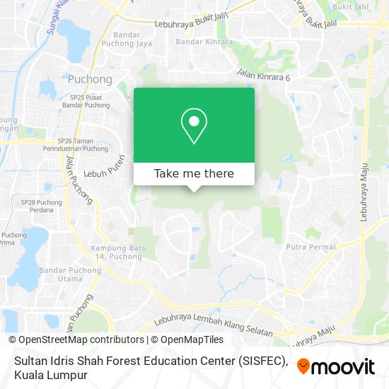 Sultan Idris Shah Forest Education Center (SISFEC) map