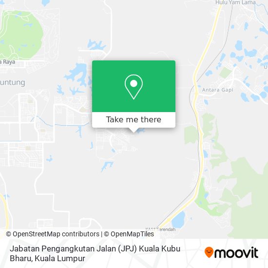 Peta Jabatan Pengangkutan Jalan (JPJ) Kuala Kubu Bharu