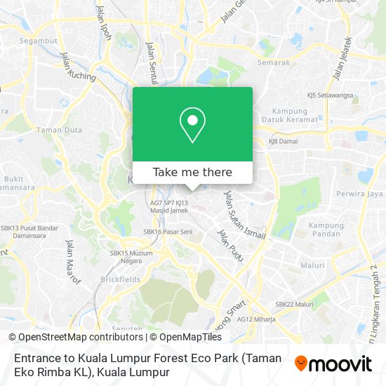 Peta Entrance to Kuala Lumpur Forest Eco Park (Taman Eko Rimba KL)