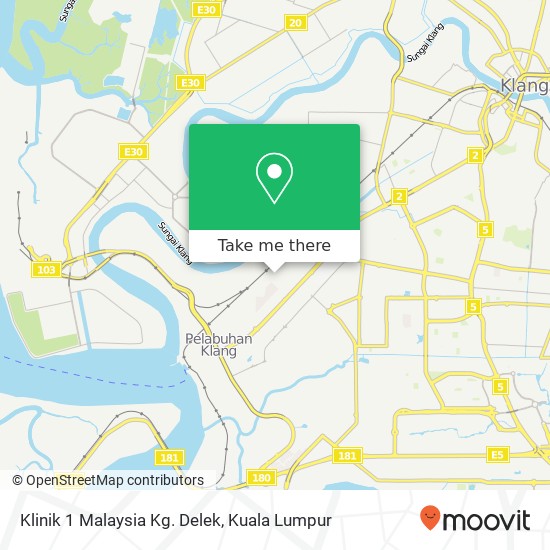 Peta Klinik 1 Malaysia Kg. Delek