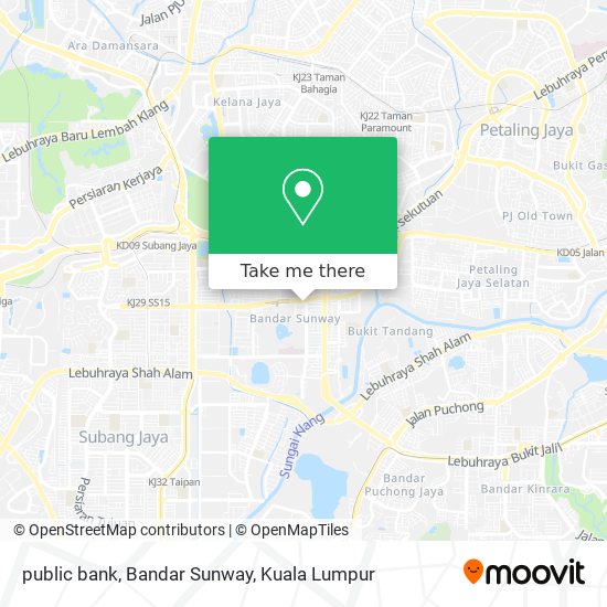 Peta public bank, Bandar Sunway