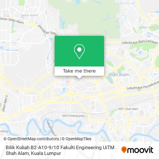 Peta Bilik Kuliah B2-A10-9 / 10 Fakulti Engineering UiTM Shah Alam