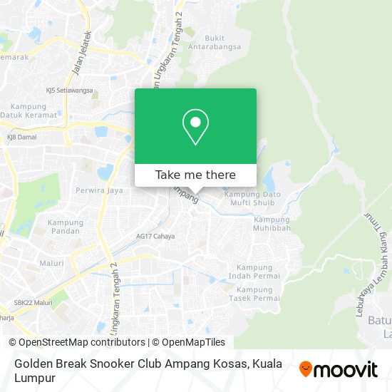 Peta Golden Break Snooker Club Ampang Kosas