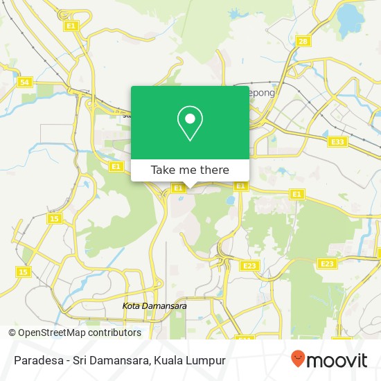 Paradesa - Sri Damansara map